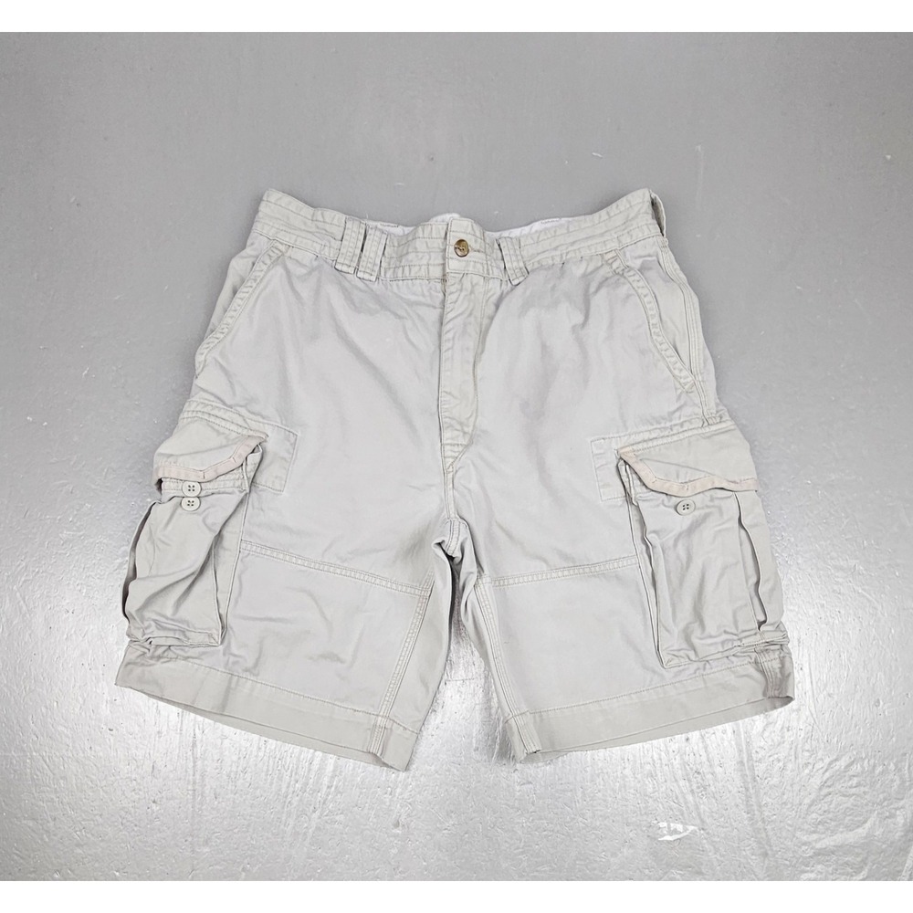 VTG Polo Ralph Lauren Cargo Shorts Mens 34 Beige RL 67 Chino Utility Preppy